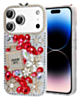 Crystal Flower Perfume Silicone Hard Case - RED for iPhone 17 Pro Max (Only Ground Shipping)