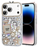 Crystal Flower Perfume Silicone Hard Case - SILVER for iPhone 17 Pro Max (Only Ground Shipping)