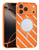 Magnetic Mirror Phone Case with Wireless Charging - ORANGE for iPhone 17 Pro Max (Only Ground Shipping)