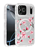 Flower Design Transparent Case with Wireless Charger - Style 1 for iPhone 17 Pro Max (Only Ground Shipping)