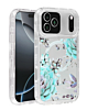 Flower Design Transparent Case with Wireless Charger - Style 8 for iPhone 17 Pro Max (Only Ground Shipping)