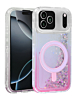 Wireless Charging Protective Glitter Liquid Bumper Case -PINK for iPhone 17 Pro Max (Only Ground Shipping)