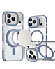 Thin Magnetic Clear Case with Camera Stand Kickstand - BLUE for iPhone 17 Pro Max (Only Ground Shipping)