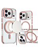 Thin Magnetic Clear Case with Camera Stand Kickstand - PINK for iPhone 17 Pro Max (Only Ground Shipping)