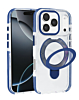 Transparent Case with Wireless Charging Kickstand - BLUE for iPhone 17 Pro Max (Only Ground Shipping)