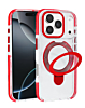 Transparent Case with Wireless Charging Kickstand - RED for iPhone 17 Pro Max (Only Ground Shipping)