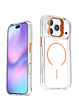 Magnetic Clear Case with Camera Kickstand - ORANGE for iPhone 17 Pro Max (Only Ground Shipping)