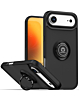 Hard PC Rear / Soft TPU Colorful Border Case with I-ring Holder - BLACK for iPhone Air (Only Ground Shipping)