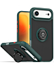 Hard PC Rear / Soft TPU Colorful Border Case with I-ring Holder - DARK GREEN for iPhone Air (Only Ground Shipping)