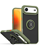 Hard PC Rear / Soft TPU Colorful Border Case with I-ring Holder - NAVY GREEN for iPhone Air (Only Ground Shipping)
