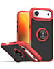 Hard PC Rear / Soft TPU Colorful Border Case with I-ring Holder - RED for iPhone Air (Only Ground Shipping)