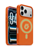 New Leather Case with Wireless Charger with IC Chip (ORANGE) for iPhone 17 Pro Max (Only Ground Shipping)