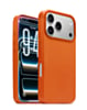 New Leather Case with Wireless Charger with IC Chip (ORANGE) for iPhone 17 Pro (Only Ground Shipping)