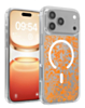 Glitter Transparent Magnetic Cases  - ORANGE for iPhone 17 Pro Max (Only Ground Shipping)