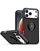 Hard PC Rear / Soft TPU Colorful Border Case with I-ring Holder - BLACK for iPhone 17 Pro (Only Ground Shipping)