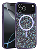 Thin Wireless Charging Bling Diamond Crystal Case - PURPLE for iPhone 17 Pro (Only Ground Shipping)