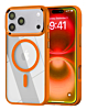 Shiny Magnetic Clear Cases - ORANGE for iPhone 17 Pro (Only Ground Shipping)