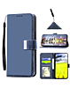 Elegant Leather Wallet Case with Wristlet Strap - BLUE for iPhone 17 Pro (Only Ground Shipping)