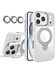 Magnetic Clear Case with 2 Kickstand & Camera Lens - GRAY for iPhone 17 Pro Max (Only Ground Shipping)