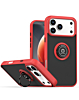 Hard PC Rear / Soft TPU Colorful Border Case with I-ring Holder - RED for iPhone 17 Pro Max (Only Ground Shipping)