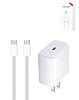 27W USB C-C Charging Cable with USB-C Power Adapter for iPhone / iPads / AirPods Series (6ft) (20W) (Only Ground Shipping)