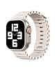 iWatch (38/40/41mm) Ocean Band Silicone Sport Strap Band - WHITE & THE ANTIQUE WHITE (Only Ground Shipping)