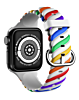 iWatch (38/40/41mm) Braided Colorful Silicone Band - WHITE RAINBOW (Only Ground Shipping)