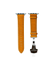 iWatch (38/40/41mm) Deployment Buckle Leather Strap Bnad - ORANGE (Only Ground Shipping)