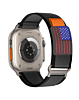iWatch (38/40/41mm) USA Flag Velcro Nylon Loop Strap-Starlight Black   (Only Ground Shipping)