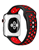 iWatch (38/40/41mm) Perforated Silicone Sport Band - BLACK & RED (Only Ground Shipping)