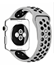 iWatch (38/40/41mm) Perforated Silicone Sport Band - ASH GRAY & BLACK (Only Ground Shipping)