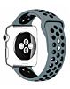 iWatch (42/44/45/49mm) Perforated Silicone Sport Band - NAVY BLUE & BLACK (Only Ground Shipping)
