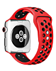 iWatch (38/40/41mm) Perforated Silicone Sport Band - RED & BLACK (Only Ground Shipping)