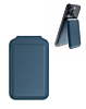 Leather Magnetic Card Wallet Holder with Stand - BLUE (Only Ground Shipping)