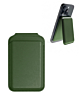 Leather Magnetic Card Wallet Holder with Stand - GREEN (Only Ground Shipping)