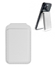 Leather Magnetic Card Wallet Holder with Stand - WHITE (Only Ground Shipping)