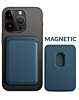 Leather Magnetic Card Wallet Holder - DARK BLUE (Only Ground Shipping)