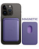 Leather Magnetic Card Wallet Holder - LILAC (Only Ground Shipping)