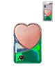 Universal Back Phone Heart Design Leather Card Slot (GREEN) (Only Ground Shipping)