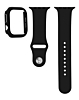Silicone Soft Band & Bumper Case with Tempered Glass - BLACK for iWatch 41mm (Only Ground Shipping)