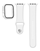Silicone Soft Band & Bumper Case with Tempered Glass - WHITE for iWatch 41mm (Only Ground Shipping)