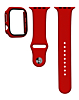 Silicone Soft Band & Bumper Case with Tempered Glass - RED for iWatch 41mm (Only Ground Shipping)