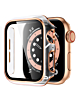 iWatch 41mm Shinny Hard PC Bumper Case - CLEAR & ROSE GOLD (Only Ground Shipping)