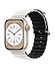 iWatch (42/44/45/49mm) Ocean Band Silicone Sport Strap Band - WHITE & BLACK (Only Ground Shipping)