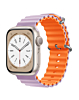 iWatch (42/44/45/49mm) Ocean Band Silicone Sport Strap Band - LIGHT PURPLE & ORANGE (Only Ground Shipping)