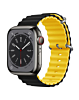 iWatch (42/44/45/49mm) Ocean Band Silicone Sport Strap Band - BLACK & YELLOW (Only Ground Shipping)