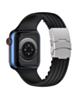 Striped Silicone Sport Band (BLACK) for iWatch (42/44/45/49mm) (Only Ground Shipping)