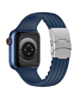 Striped Silicone Sport Band (NAVY BLUE) for iWatch (42/44/45/49mm) (Only Ground Shipping)