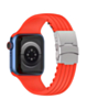 Striped Silicone Sport Band (RED) for iWatch (42/44/45/49mm) (Only Ground Shipping)