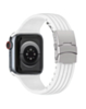 Striped Silicone Sport Band (WHITE) for iWatch (42/44/45/49mm) (Only Ground Shipping)
